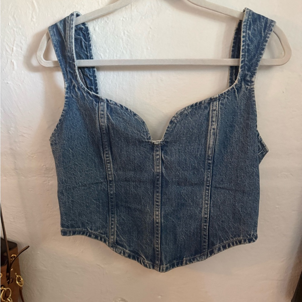 Mara Hoffman Mila Denim Bustier Corset top